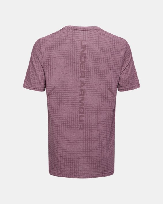 Men's UA Seamless Grid Short Sleeve in Pink image number 1